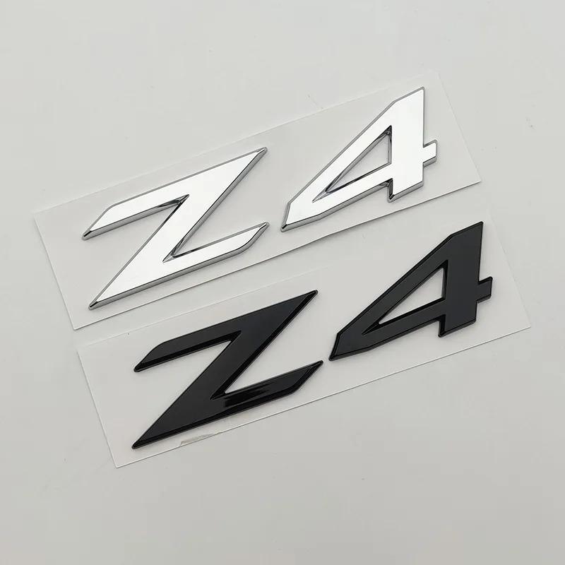 Insignia Cromada Negra ABS 3D Letras Z4 Placa de Nombre Pegatina Insignia Maletero Coche Para BMW Z4 E85 E89 Accesorios
