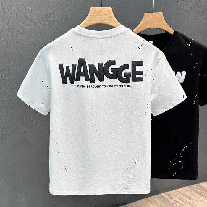 New Summer Men's Short-sleeved T-shirt Cotton American Printed Thin Short T-shirt Top