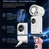 Lenovo FS007 Portable Mini Fan 3000mAh Rechargeable Handheld Cooling Fan with Digital Display Travel Camping Outdoor Pocket Fan