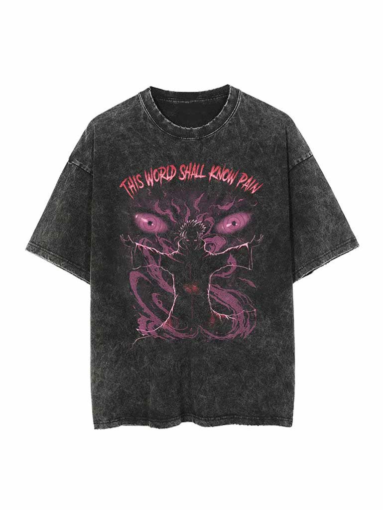 Hot Naruto Shippuden Itachi Uchiha Graphic Print T-shirt Men Women Vintage Washed Cotton Summer New Tee Streetwear Y2K Fashion Casual Oversized Top