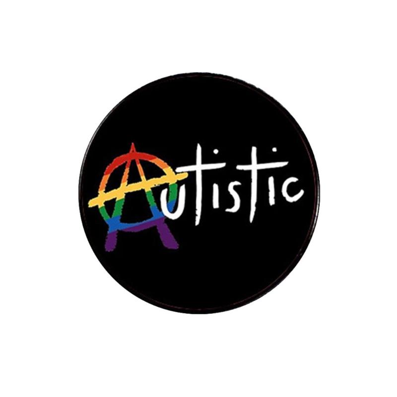 

Насправді аутичний емальований пін брошка символ аутизму круглий металевий значок на лацкан для одягу рюкзака сумки прикраса