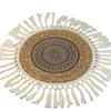Straw Tassel Mat Round Single Layer Thin Mat Bohemia Style Futon Meditation Worship Carpet Home Decoration Room Door Mat
