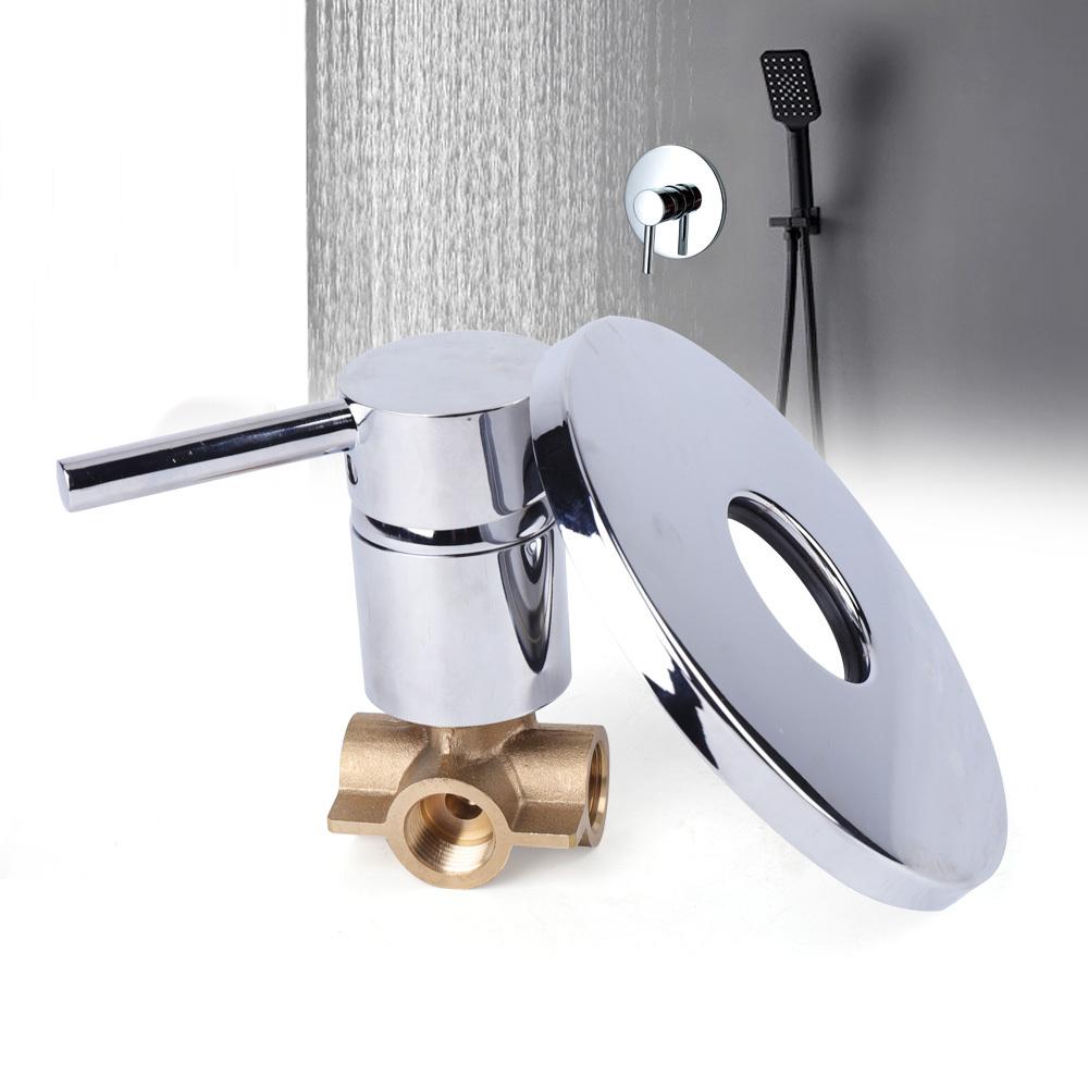 Grifo Mezclador Caliente y Frío Grifo de Ducha Válvula de Control Manija Única Latón Baño Montaje en Pared Válvula Mezcladora de Control