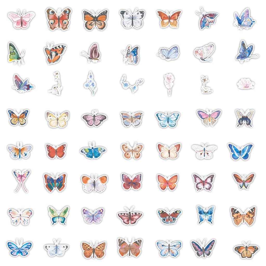 50 Butterfly Graffiti Stickers Suitcase Car Laptop Skateboard Mobile Phone Waterproof Decorative Stickers