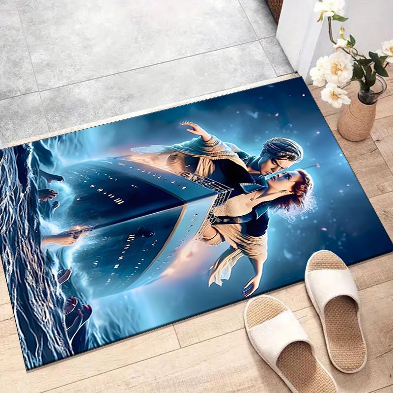 Titanic Polyester Tapijt, Zacht Binnentapijt voor Kantoorstoel, Woonkamer, Computerbureau - Decoratief Huiswerkplek Tapijt Ontwerp
