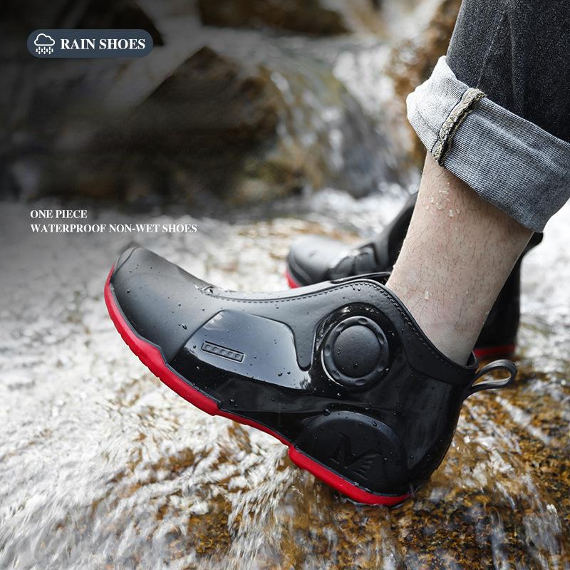 Men Outdoor Fishing Rain Boots  Fashion Non-slip Waterproof Rain Boots Indoor Kitchen Work Rain Boots Car Wash Boots