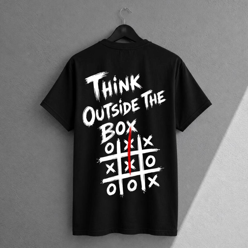Think Outside The Box Shirt Funny Motivational Graphic Tee Creative Mindset T Shirt Entrepreneur Gift Back Print Top