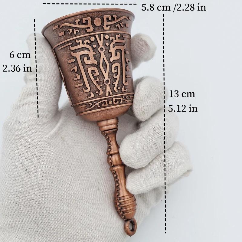 Antique Copper Hand Bell Call Bell Ring Early Education Reminder Restaurant Order Food Bell Old Man Design Kitchen Accessories