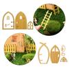 Wood Ornament Doll House Micro Landscape Dollhouse Garden Wooden Craft Miniature Fairy Elf Door