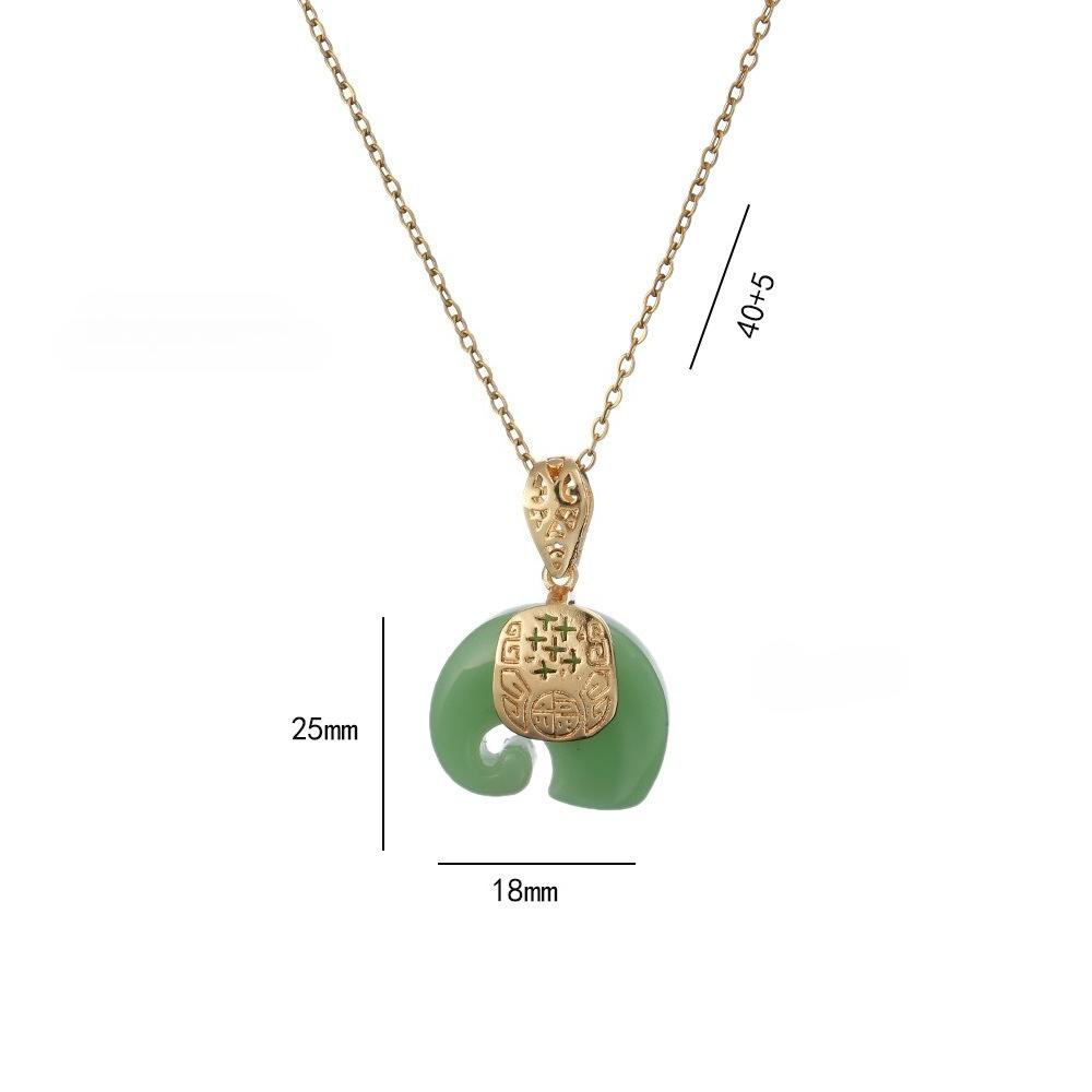 Small Elephant Necklace for Women, Ethnic Style Attracts Wealth and Auspicious Elephant Pendant, Temperament Clavicle Chain.