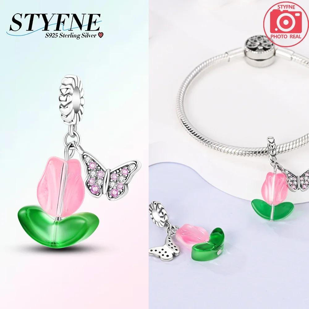 Copper Tulips Sunflowers Carnations Beads Charms Fit Diy Original Bracelets Necklaces For Women Jewelry Gift