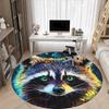 1pc Raccoon Art Office Round Area Rug,  Mat Suitable ForOffice, Under Office Chairs Bedroom Living Room Home Decor, Room Deco