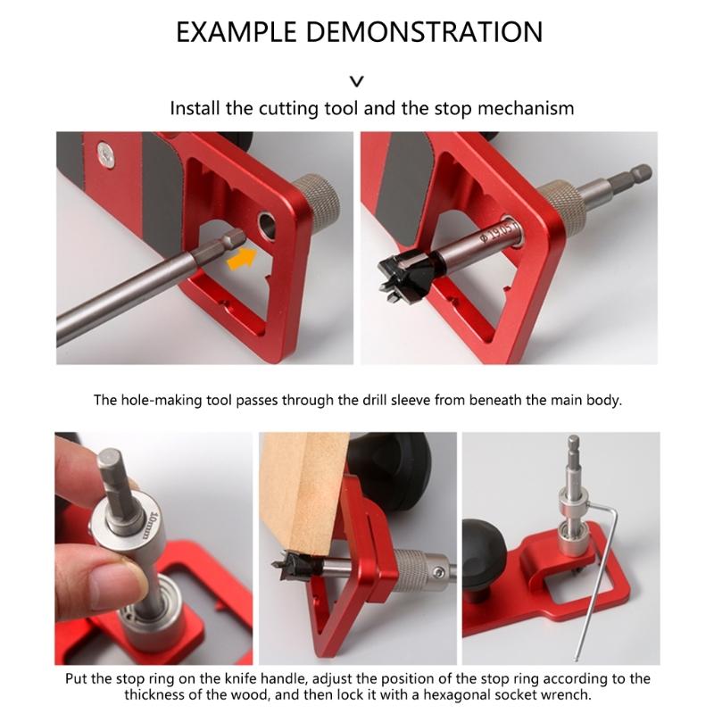 Heavy Duty Aluminum Alloy Hole Puncher Space Saving Fit for Office School Woodworking Projects Ergonomic Handle Design