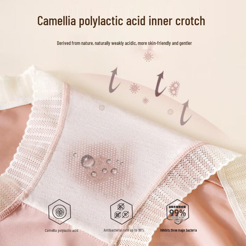 Xueqianman Women's Seamless Ice Silk Antibacterial Briefs