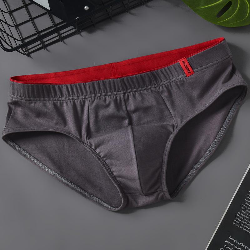 

Однотонна бавовняна трикутна білизна Чоловіча трикутна з низькою посадкою Дихаюча чоловіча білизна M темно-сірий