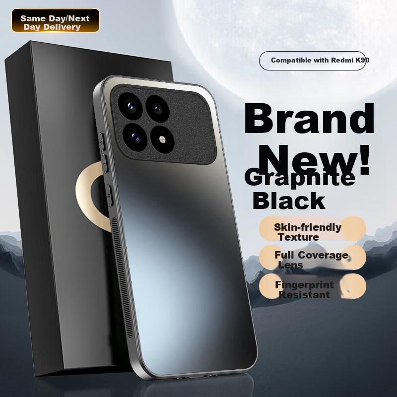HotFire AG Matte Case for Redmi K90 Xiaomi Redmi K90 Full Coverage Slim Anti-Drop Anti-Fingerprint - Graphite Black