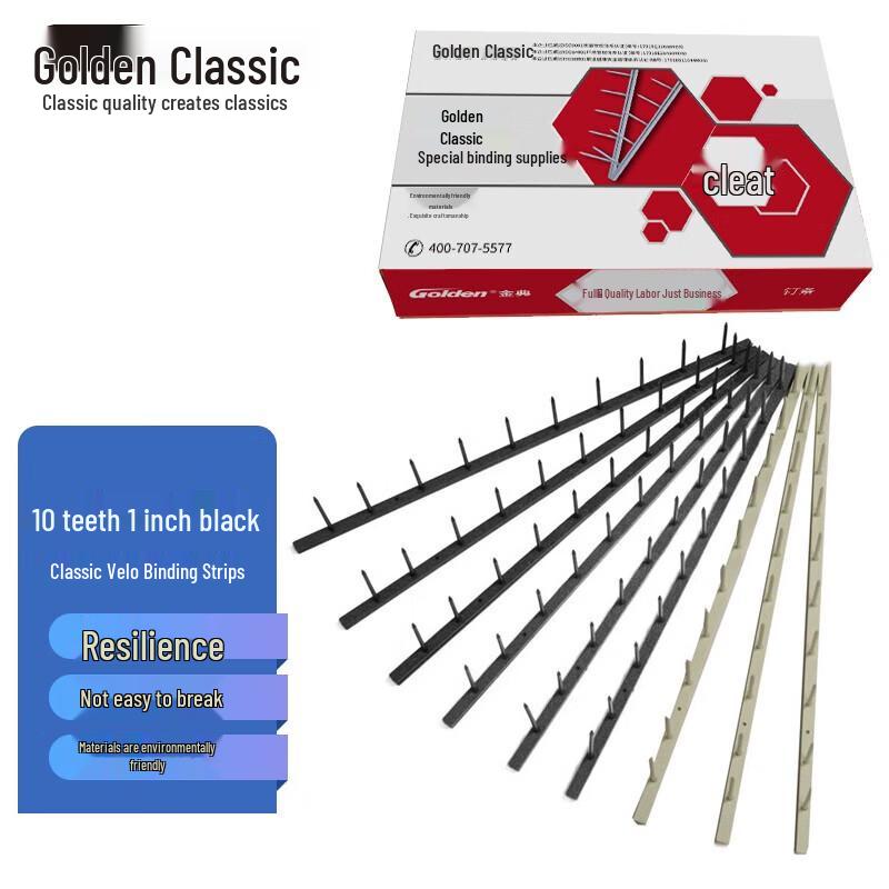 GOLDEN 10-Tooth Velobind Binding Strips