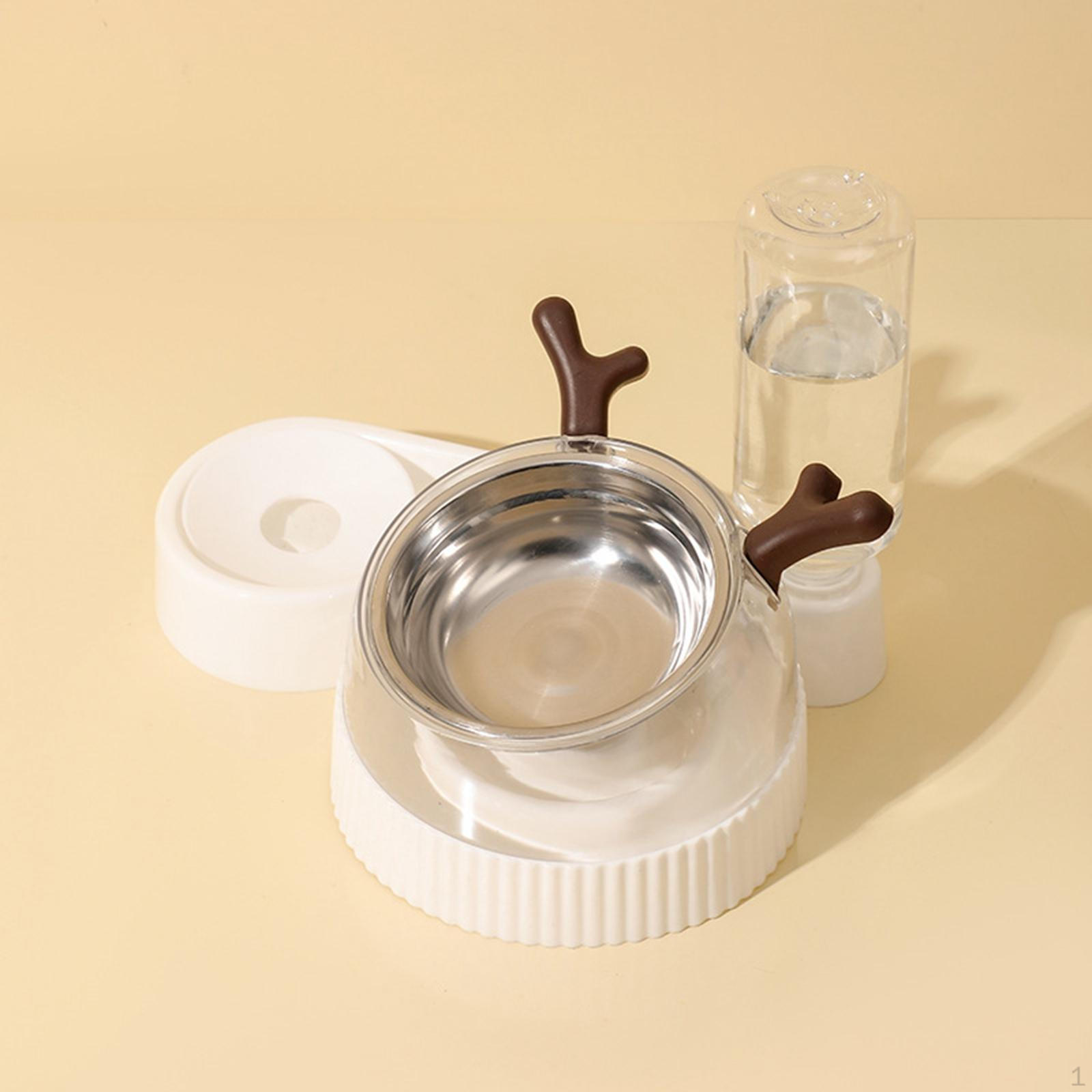 

Набір мисок для їжі та води для котів і собак. Підняті миски з пляшкою проти ковзання, нахил 15° Brown Antlers