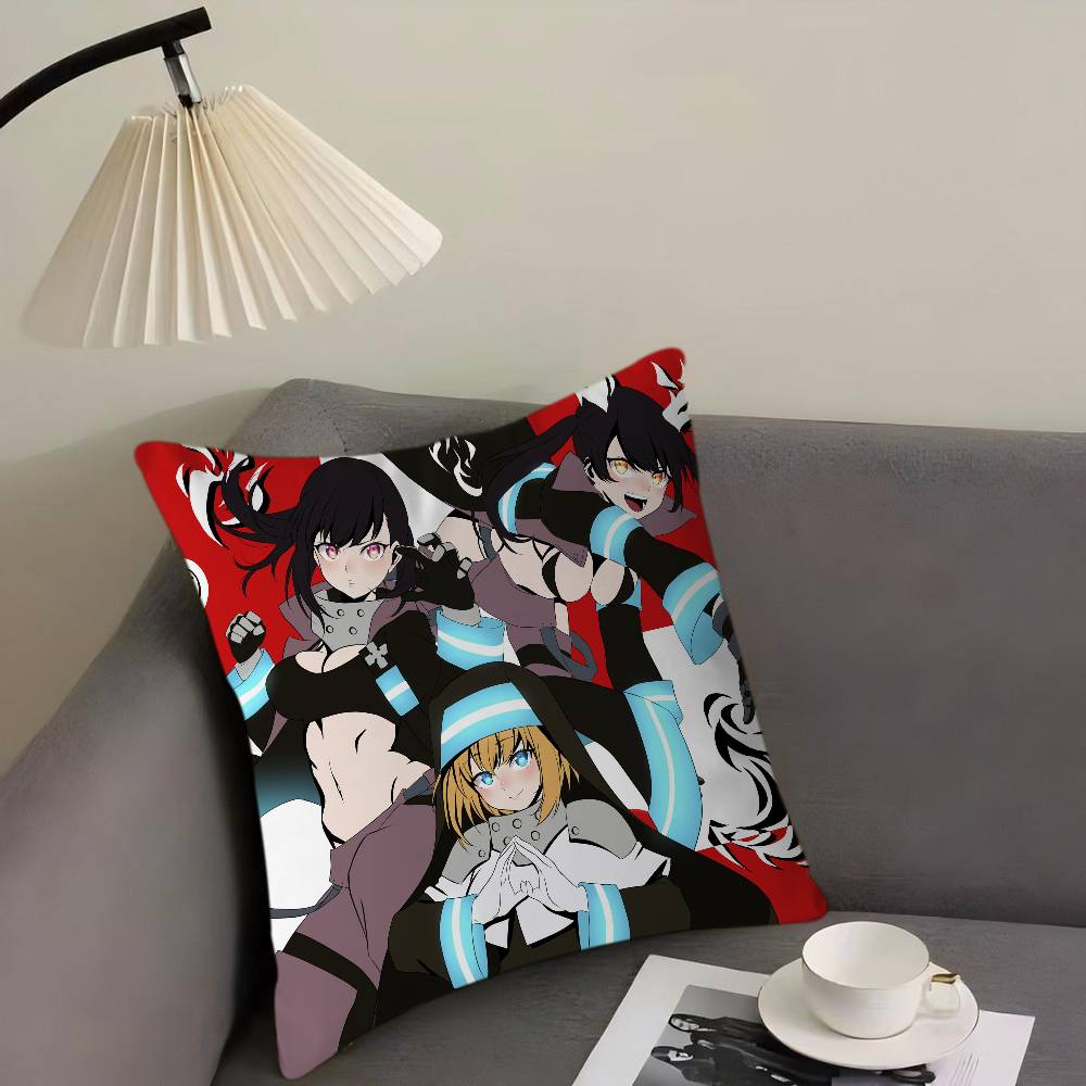 F-Fire F-Force Cartoon Animation Personalized Pillow Cover Kids Bedroom Wild Party Decor Pillowcase Kid Birthday Shower Gift
