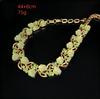 Vintage Fresh And Delicate Colored Diamond Leaf Hollow Ear Clip Set Three-Dimensional Design Green Necklace