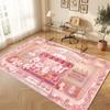 Cat Theme Crystal Velvet Floor Rug Personalized Custom Name Text Warm Carpet Home Decoration