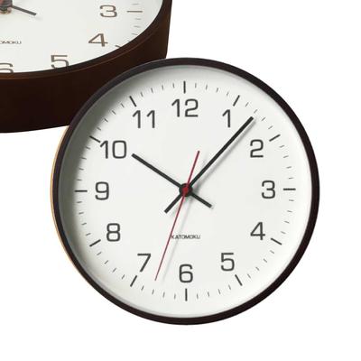 KATOMOKU Sperrholzuhr 4 braun km-44BR Wanduhr durchgehender Sekundenzeiger Durchmesser 25,2cm (Quarzuhr)