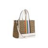 Coach 29 Logo Rainbow Stripe Classic Canvas And Leather Tote Bag Women tote Brown White CJ578-SVOT8