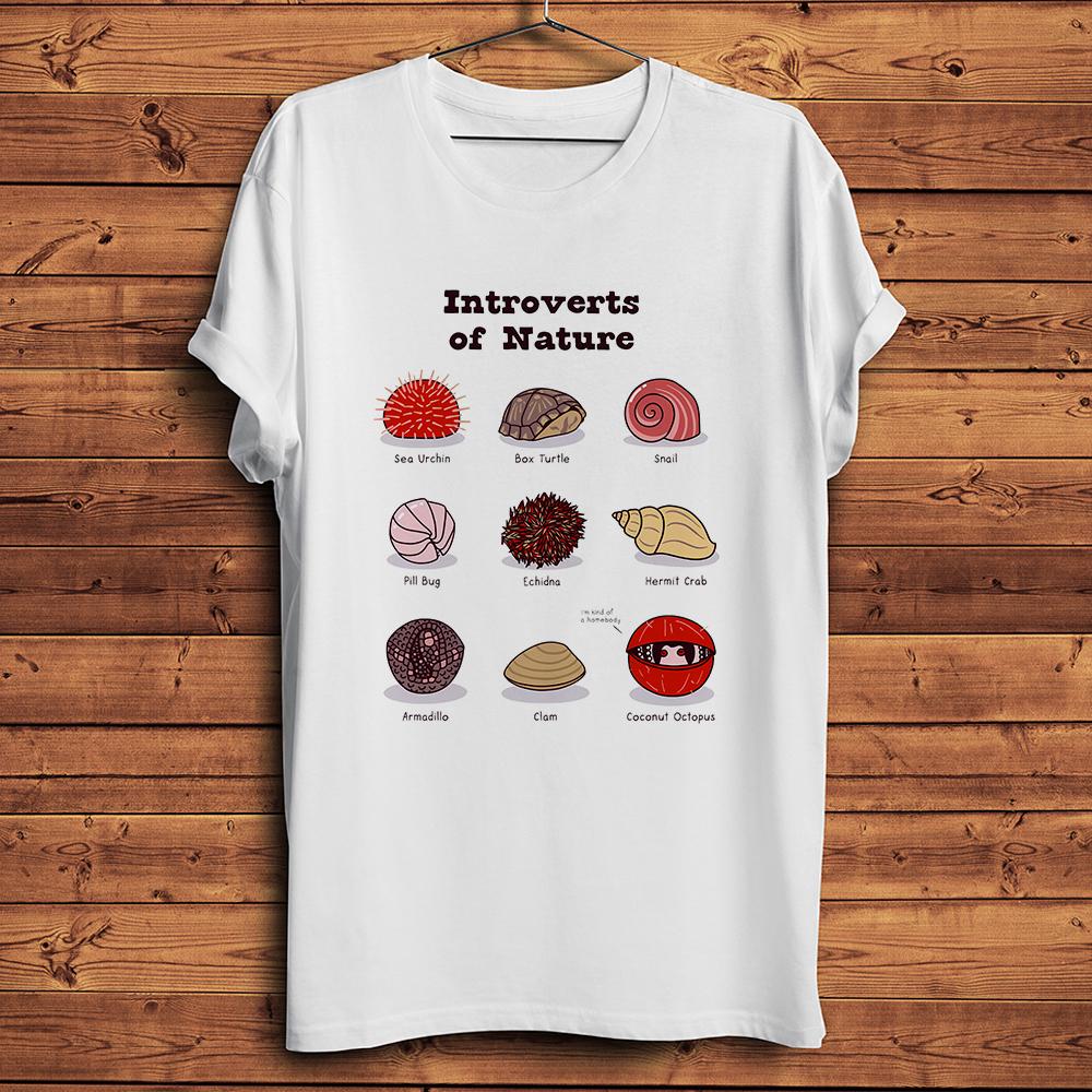 

Nature Shy Introverts Funny Natural TshirtWhite Casual Short Sleeve TShirts Unisex TeeNocracking Breathable Printing S