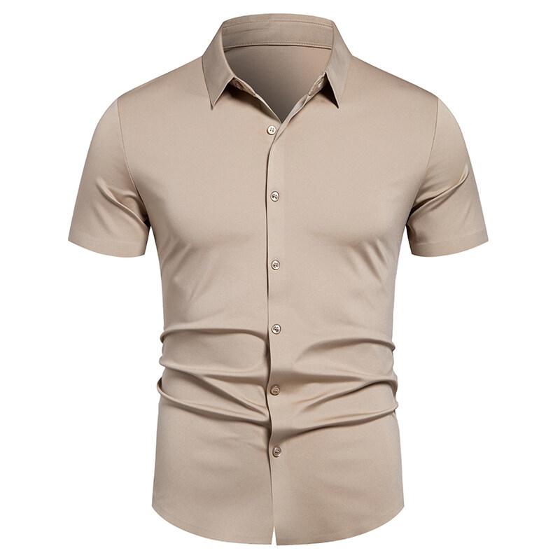 Men's Stretch Shirt Wrinkle Free Dress Shirts Regular Fit Short Sleeve Stretch Business Casual Button Down Shirts