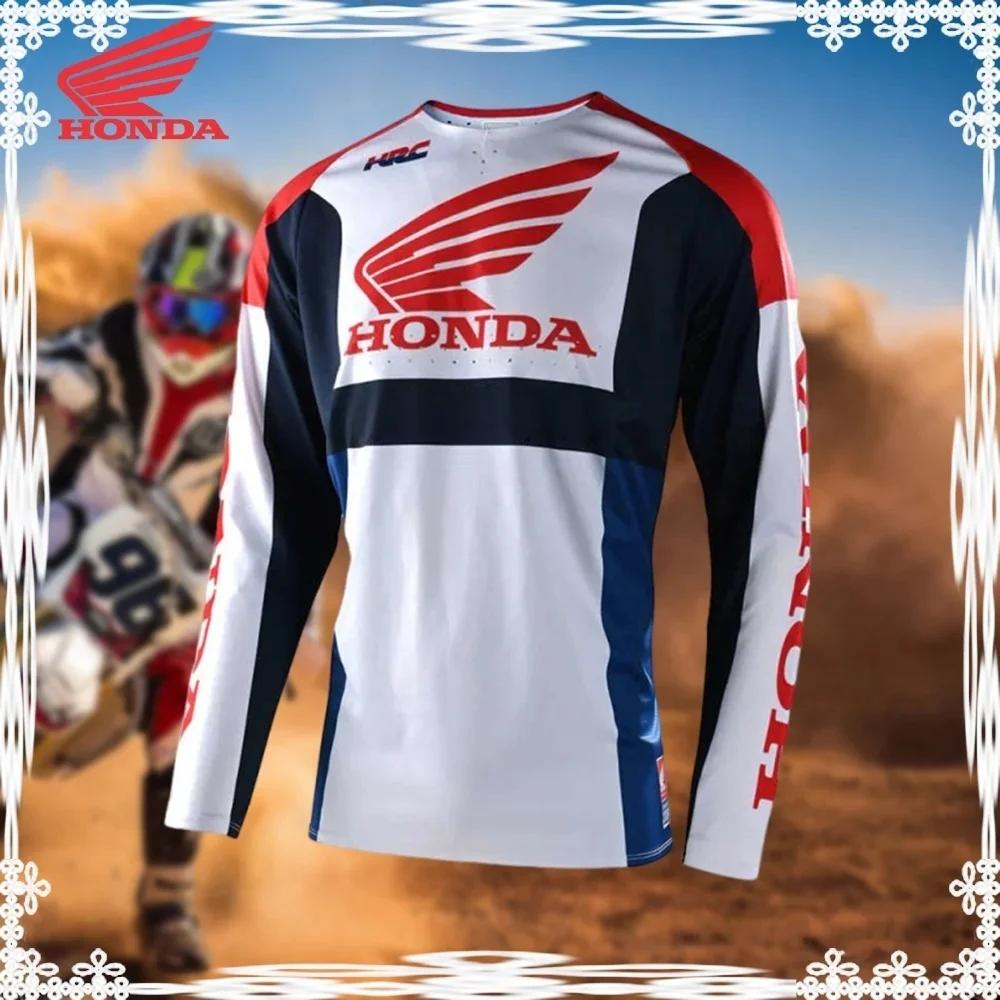 BWG5  Honda 2026 Summer New Off-Road Motorcycle Riding T-Shirt Breathable Sportswear Men and Women Riding Clothes