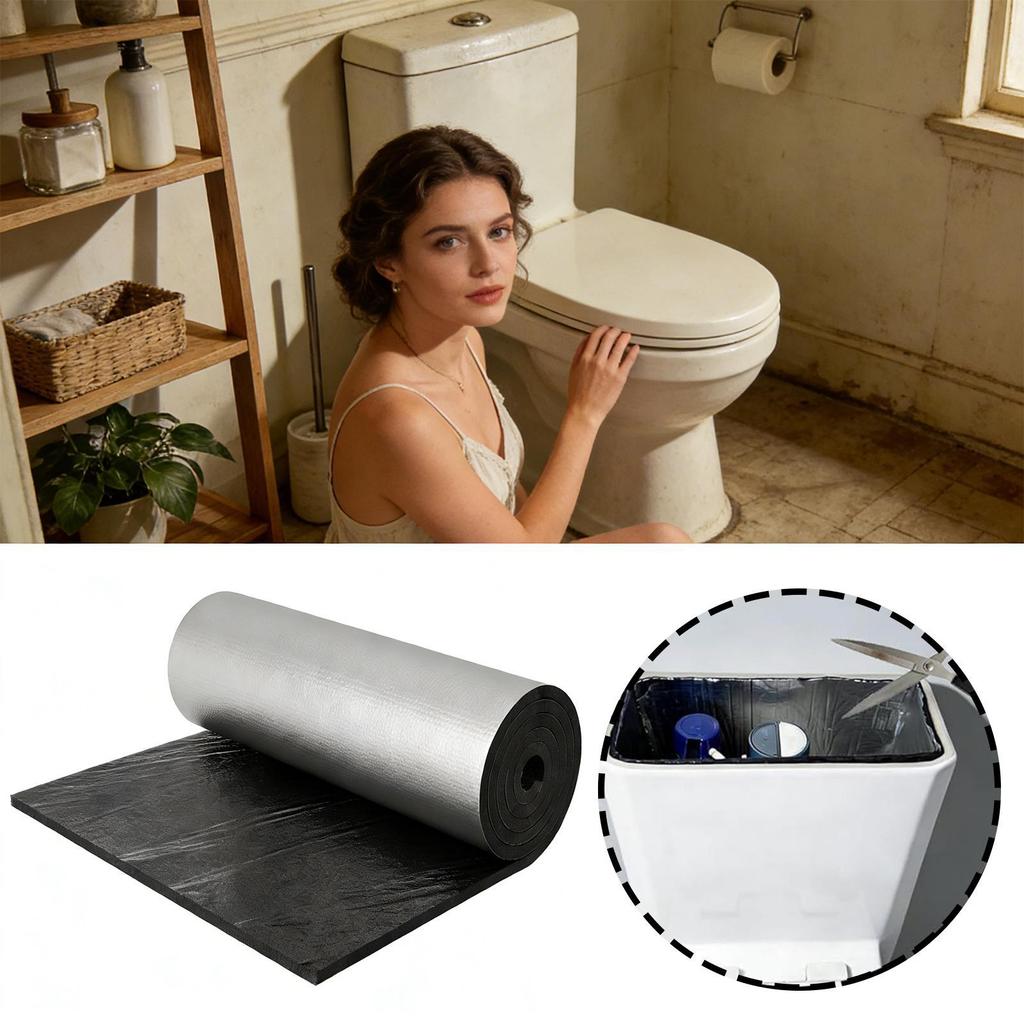 Toilettenspülkasten-Isolierauskleidung Spülkastenrohr Frostschutzfolie Selbstklebendes Toiletten-Kondenswasserschutz-Kit für Badewanne Dusche Waschbecken