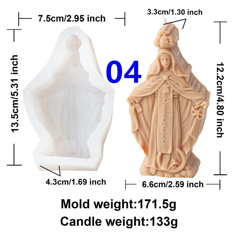 3D Prayer Madonna Jesus Portrait Silicone Mold DIY Handmade Religious Statue Candle Gypsum Molds Art Home Decoration