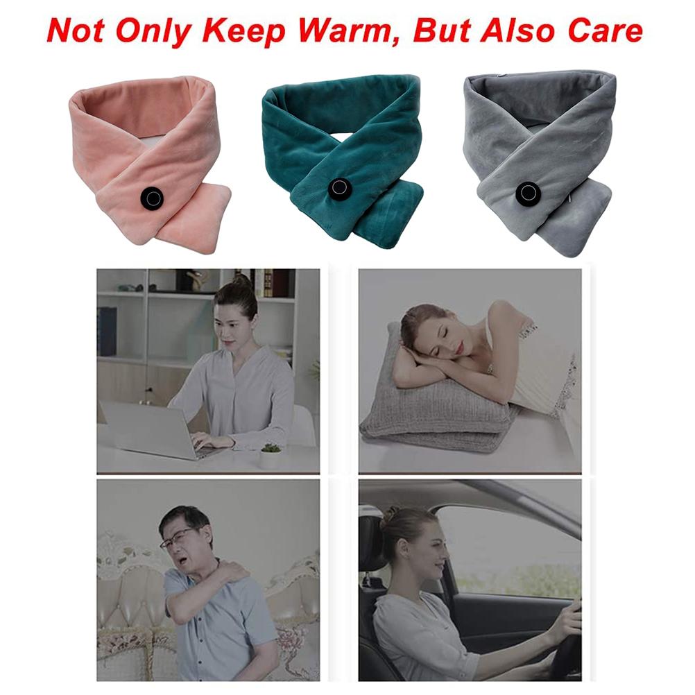 Heated Neck Wrap USB Heated Scarf Washable Relieve Pain Winter Unisex Scarf Heating Pad for Skiing Camping