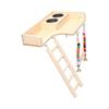 Pet Bird Parrot Playground Wooden Ladder Feeder Platform for Parakeets,Conures, Macaws,