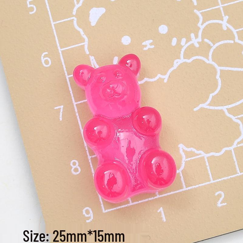 Large Translucent Bear Cartoon Cream Resin Charms for Crocs & DIY Jewelry Hair Clip Accessories