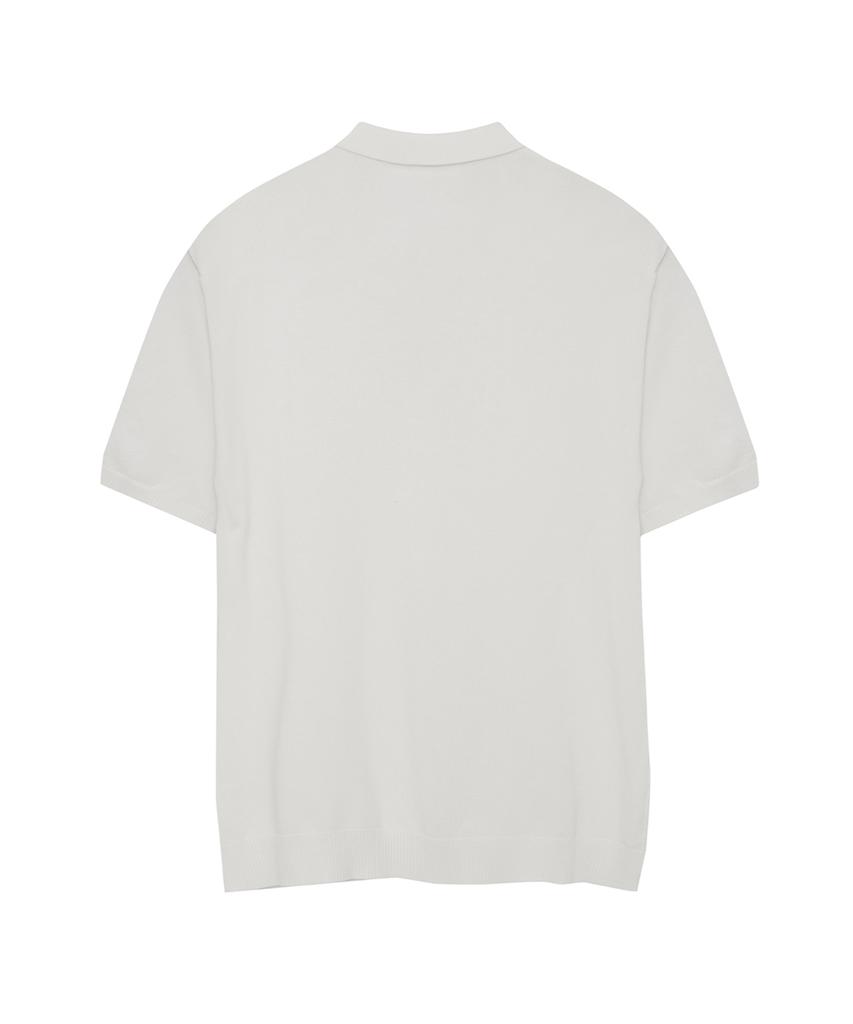 IRONYPORNO WHITELINE 86-Iro354 Multi-Stripe Snap Collar Short Sleeve Knit White