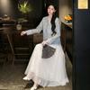 National Style Spring Fashion Lace Embroidered Jacket Women's National Style Design Jacquard Embroidered Top Skirt Set P1119