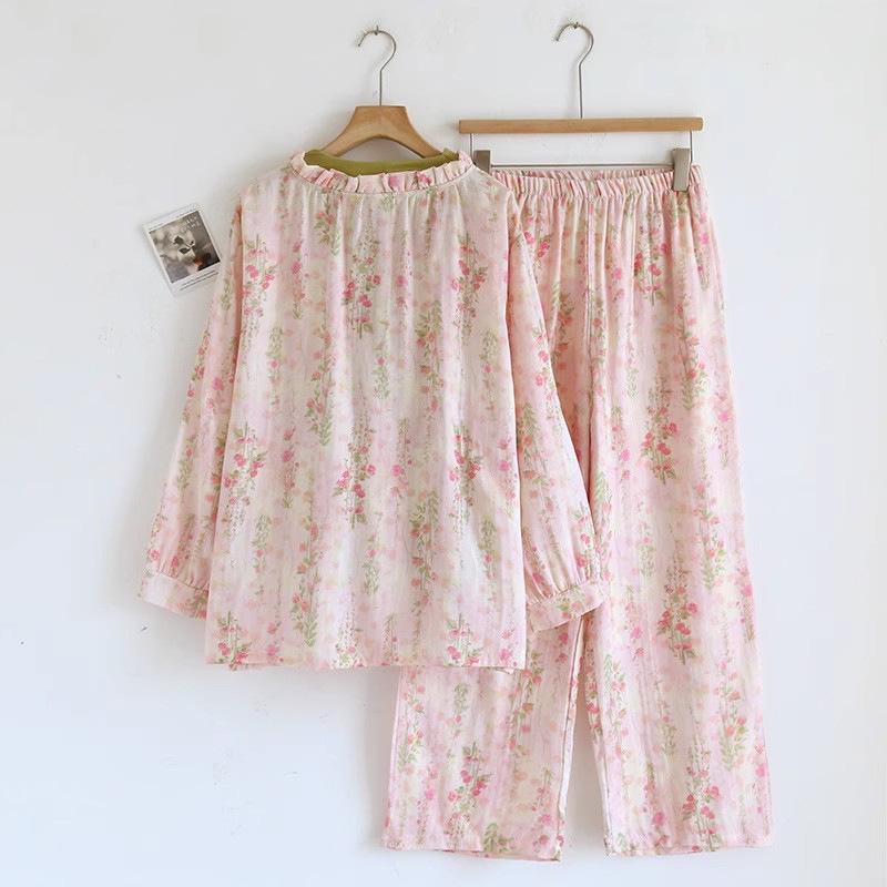 Women's Long Sleeve Cloud Cotton Pajama Set with Tie-up Cardigan