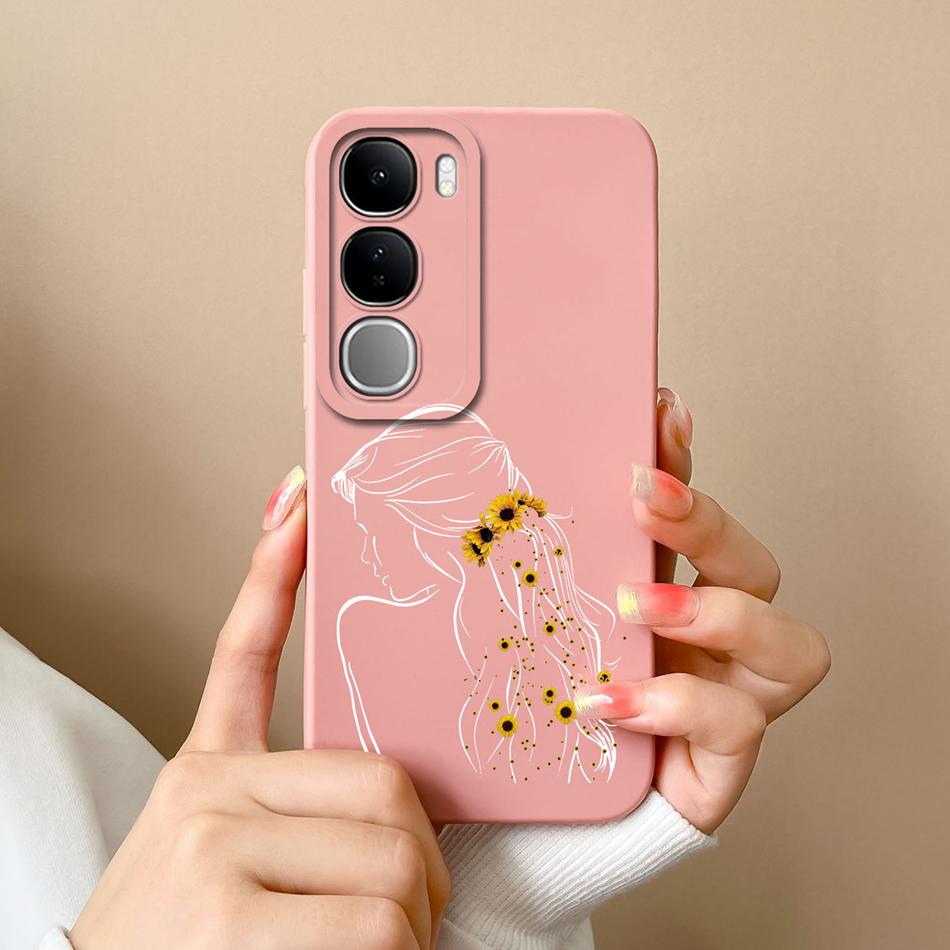 For Vivo V40 Lite V40SE Y200 Y300 Case Simple Heart Liquid Silicone Camera Protection Back Cover For Vivo V 40 Lite V40 SE Funda