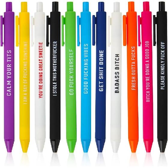 .com : Niziline 11/22Pcs Swear Word Daily Pen Set, Yocartgo Pens, Funny Pens, Funny Office Gifts (11) : Office Products