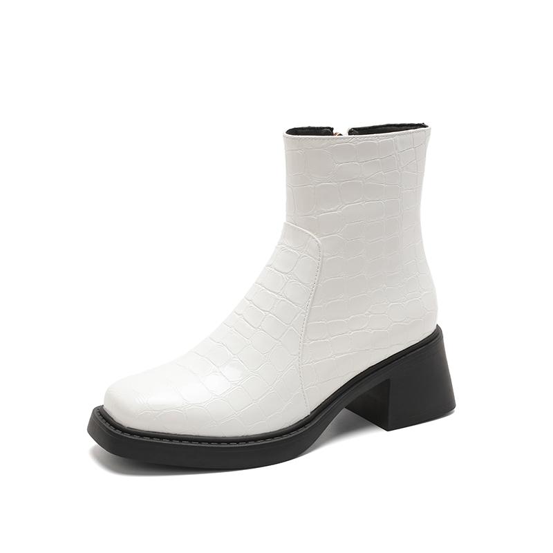 Fashion Gold Silver Women Chelsea Boots High-Top Size Zipper Round Toe Booties Platform High Heels Luxury Trendy Banquet Party Dress