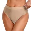 Culottes Brillantes Couleur Unie pour Femmes Ceinture Élastique Haute Élasticité Sous-vêtements
