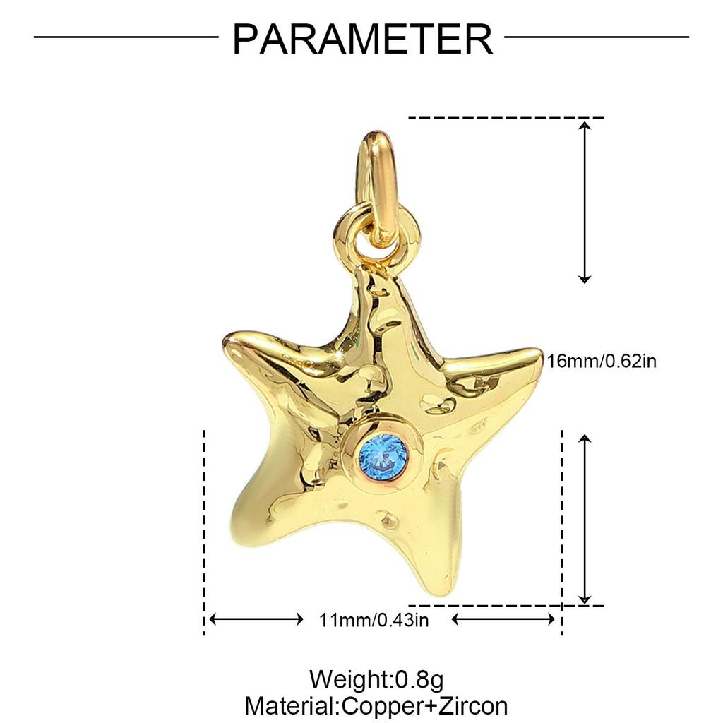 3pcs Copper Zodiac Crab Turtle Starfish Necklace Pendant DIY Jewelry Women Charm Octopus Shell Carriage Candy Earring
