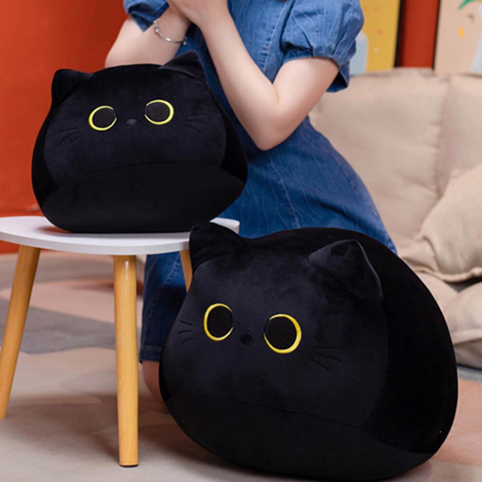 Black Cat Stuffed Doll Companionship Elastic Pillow Cushion for Gift