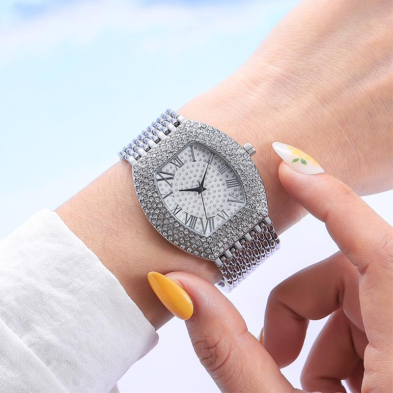 Roman Fashion Full Diamond Large Dial Ladies Watch Women's Watch Quartz Watch Women's