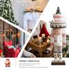 25CM Christmas Nutcracker Cake Ice Cream Pink Color Wooden Handicraft Sculpture Ornament Creative Festival Gifts Home Decoration