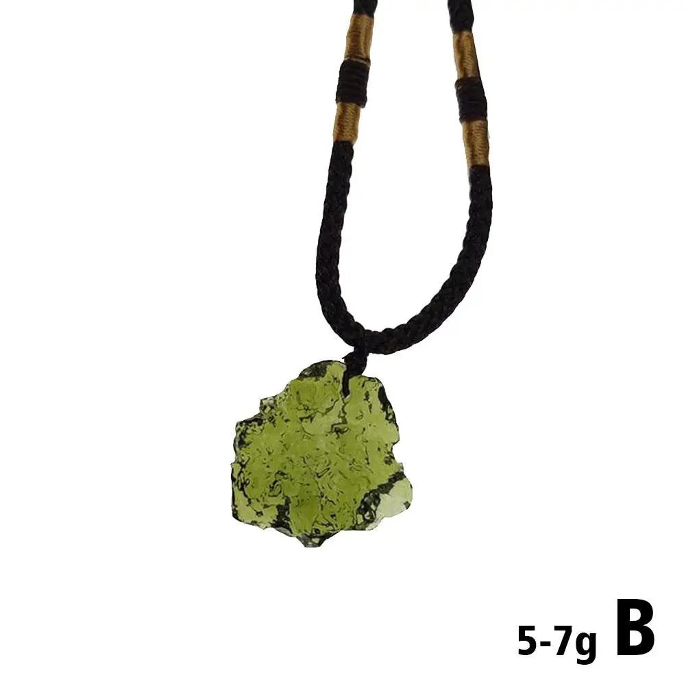 Natural Unique Crystal Quartz Necklace Impact Glass Unisex Pendant Necklace Pendant Green Meteorite Stone S8N0 Moldavite Y2K5