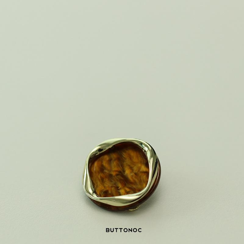 Square Round Metal Resin Buttons, Small Fragrant Sweater, Tweed Jacket Buttons, Leather Coat Buttons