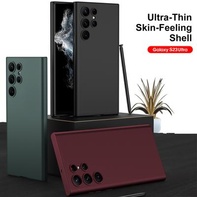 Für Samsung Galaxy S23 S22 S21 Ultra Plus Hülle Hautfreundlich Matte Weiche Silikon Seitlicher Stiftschlitz Stoßfester Schutz Rückseitige Abdeckung