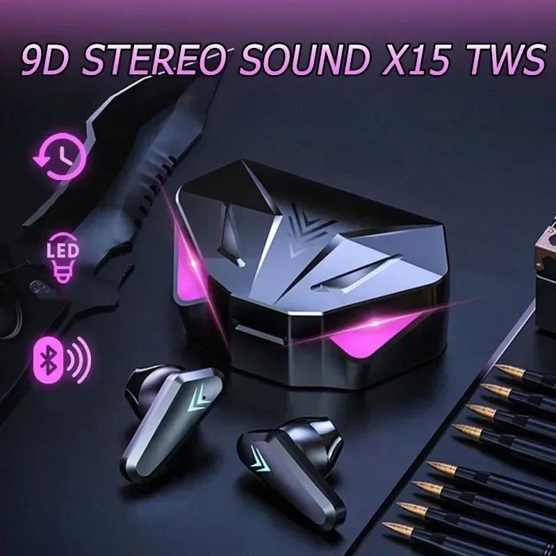 Gaming Earbuds Wireless Bluetooth Earphones With Mic Bass Audio Sound Positioning 9D Stereo Music HiFi Headset For Gamer